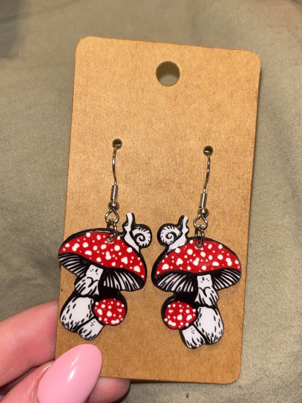 Cute Red Mushroom Dangle Earrings for Kids - Stylish Kids Accessories